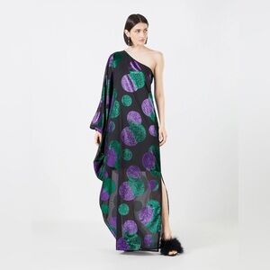 Salvatore BCBGMaxAzria BCBG one shoulder gown dress size Small will fit Medium